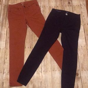 👶🏻LOFT SKINNY PANTS SIZE 2. Burnt orange/purple